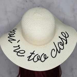 Wide Brim Floppy Paper Straw Hat Summer Beige Med